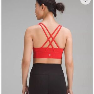New with tags… lululemon Energy Longline Bra size 10. It’s Black, not red